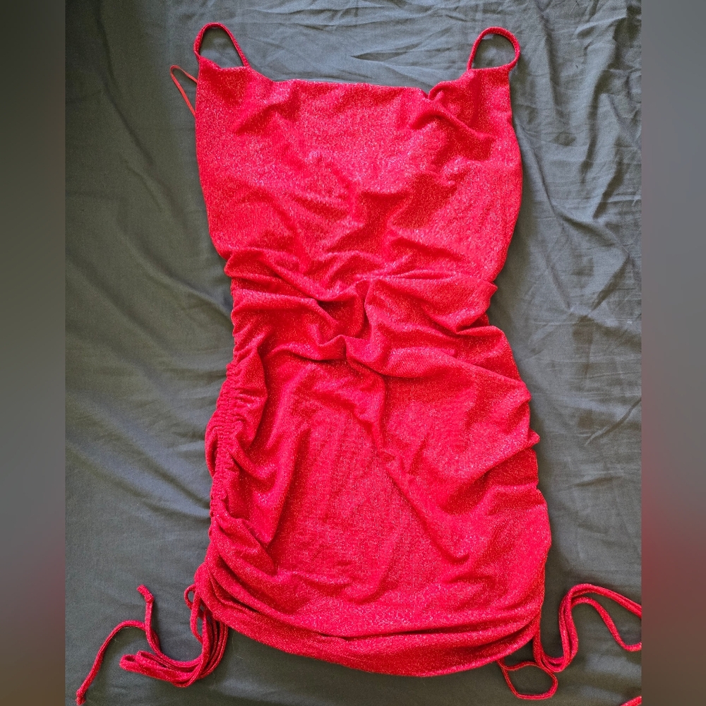 Red Ruched Dress